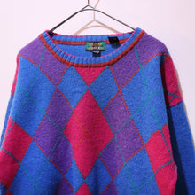 画像をギャラリービューアに読み込む, 【A0493】Argyle pattern knit sweater
