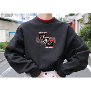 Embroidered sweat tops【A0510】