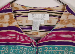 Border pattern blouse【A0521】