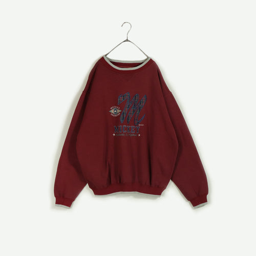 Embroidered sweat pullover【A0597】