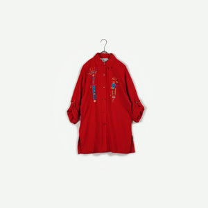 Embroidered silk shirt【A0601】