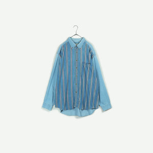 Stripe pattern denim shirt【A0619】