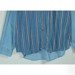 Stripe pattern denim shirt【A0619】