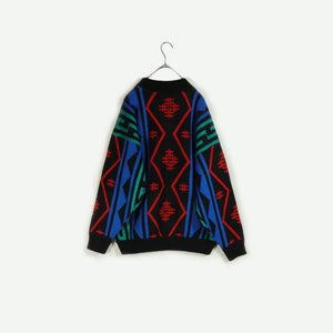 Pattern knit sweater【A0633】