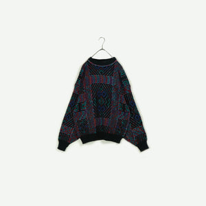 Pattern knit sweater 【A0637】