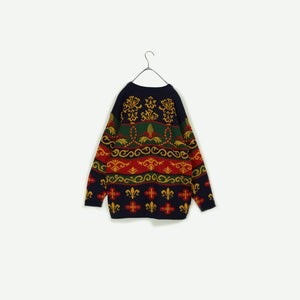 Pattern knit sweater【A0639】