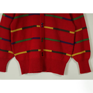 Border pattern knit sweater【A0648】