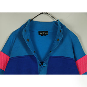 Light blue × vivid pink knit sweater【A0652】