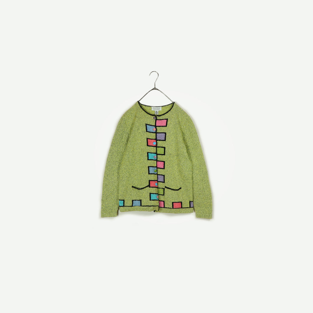Color knit cardigan【A0654】
