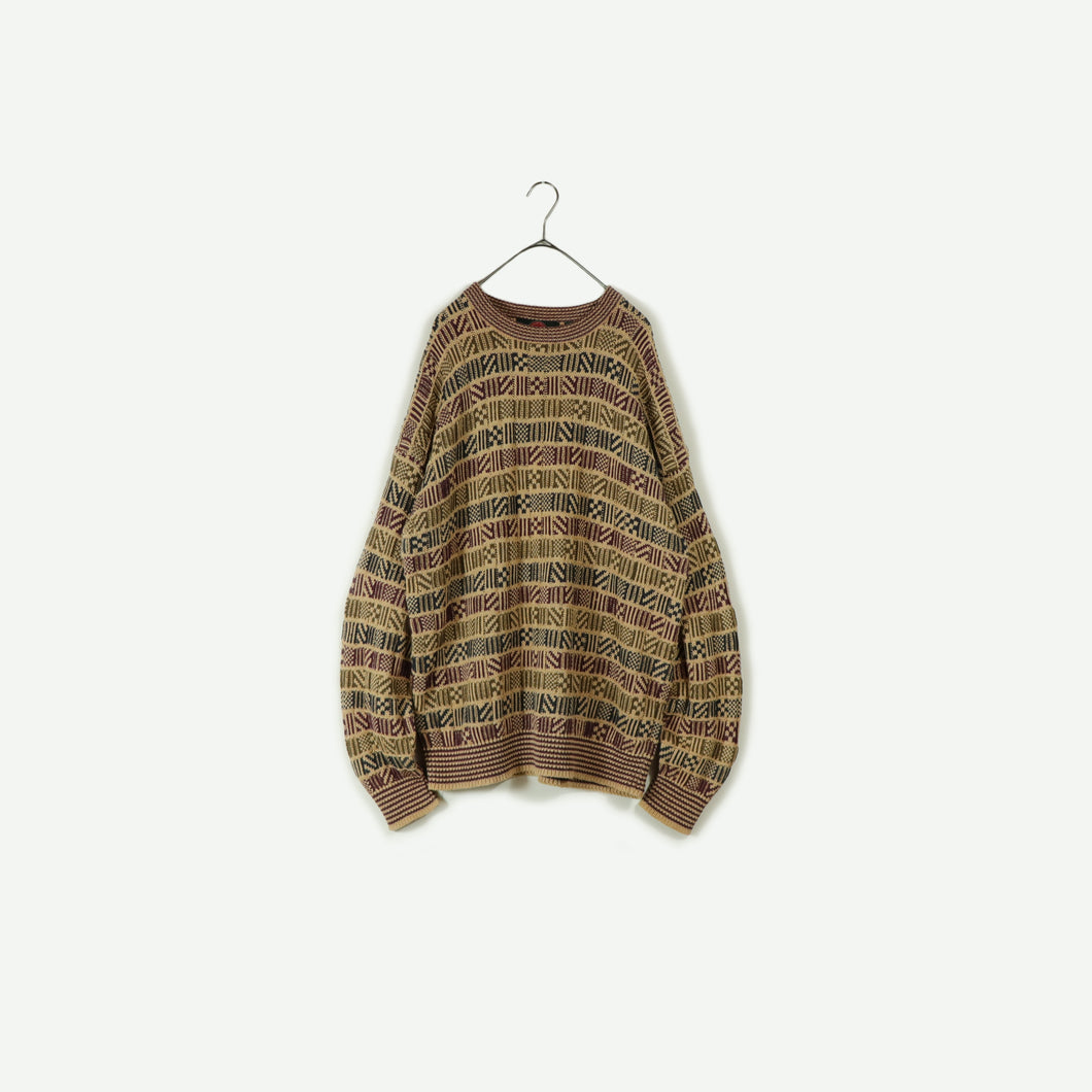 Total pattern knit sweater【A0655】