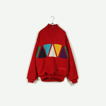 画像をギャラリービューアに読み込む, Triangle pattern knit pullover【A0661】