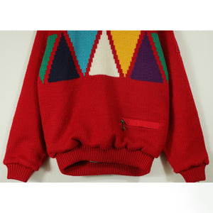 Triangle pattern knit pullover【A0661】