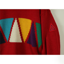 画像をギャラリービューアに読み込む, Triangle pattern knit pullover【A0661】