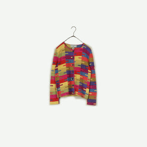 Puzzle pieces pattern knit cardigan【A0663】