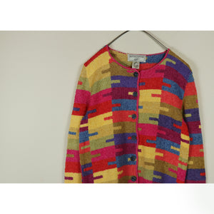 Puzzle pieces pattern knit cardigan【A0663】