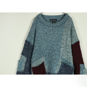 Switching knit sweater【A0670】