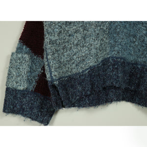 Switching knit sweater【A0670】