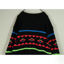 画像をギャラリービューアに読み込む, Neon color pattern knit sweater【A0672】