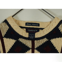 画像をギャラリービューアに読み込む, Diamond pattern knit sweater【A0681】