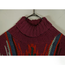 画像をギャラリービューアに読み込む, Native pattern knit sweater【A0684】