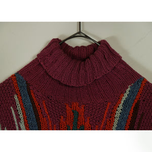 Native pattern knit sweater【A0684】