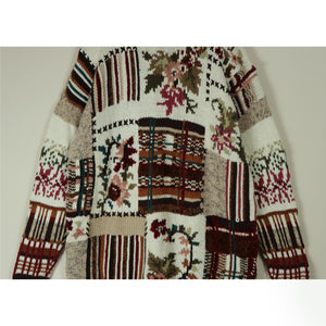 Pattern knit sweater【A0688】