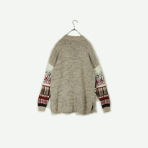 Pattern knit sweater【A0688】