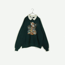 画像をギャラリービューアに読み込む, Collared print pullover【A0695】