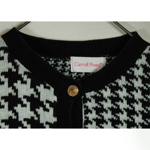 Houndstooth pattern knit cardigan【A0700】