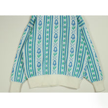 画像をギャラリービューアに読み込む, Flower pattern knit sweater【A0701】