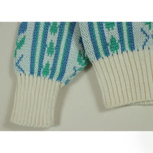 画像をギャラリービューアに読み込む, Flower pattern knit sweater【A0701】