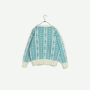 Flower pattern knit sweater【A0701】