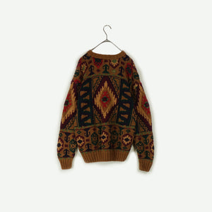 Pattern knit sweater【A0704】