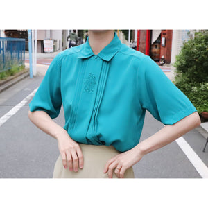 Embroidered color blouse【A0504】