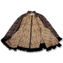 画像をギャラリービューアに読み込む, Total pattern fringe poncho【B0211】