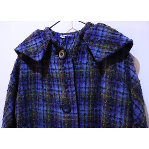 Big collar check pattern coat【B0224】