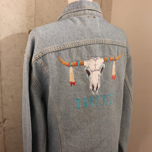 Texas longhorn denim jacket【B0268】