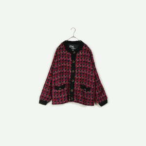 Check pattern knit jacket【B0273】