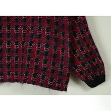 画像をギャラリービューアに読み込む, Check pattern knit jacket【B0273】