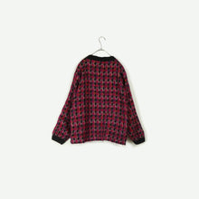 画像をギャラリービューアに読み込む, Check pattern knit jacket【B0273】