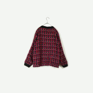 Check pattern knit jacket【B0273】