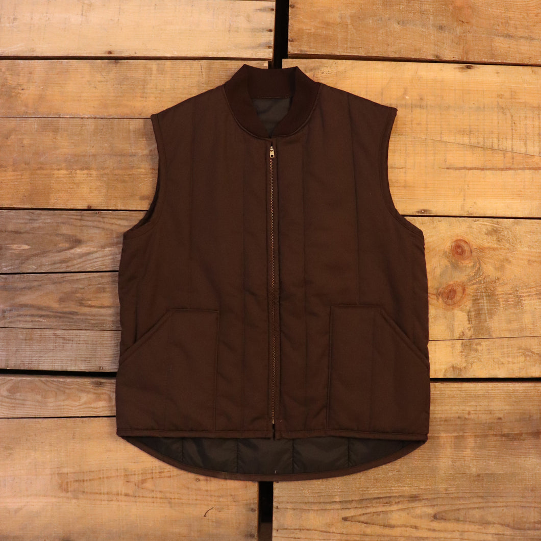 Brown zipup vest【B0280】