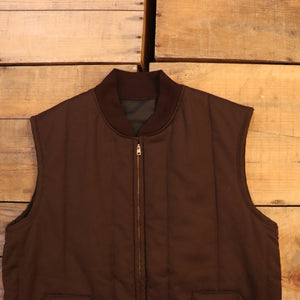 Brown zipup vest【B0280】