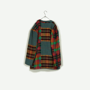 Check pattern wool mix jacket【B0338】