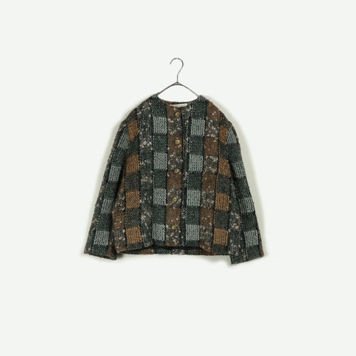 No collar knit jacket【B0352】