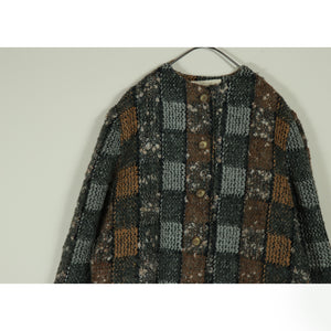 No collar knit jacket【B0352】