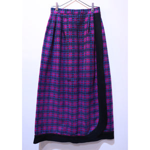 Check pattern long skirt【C0268】