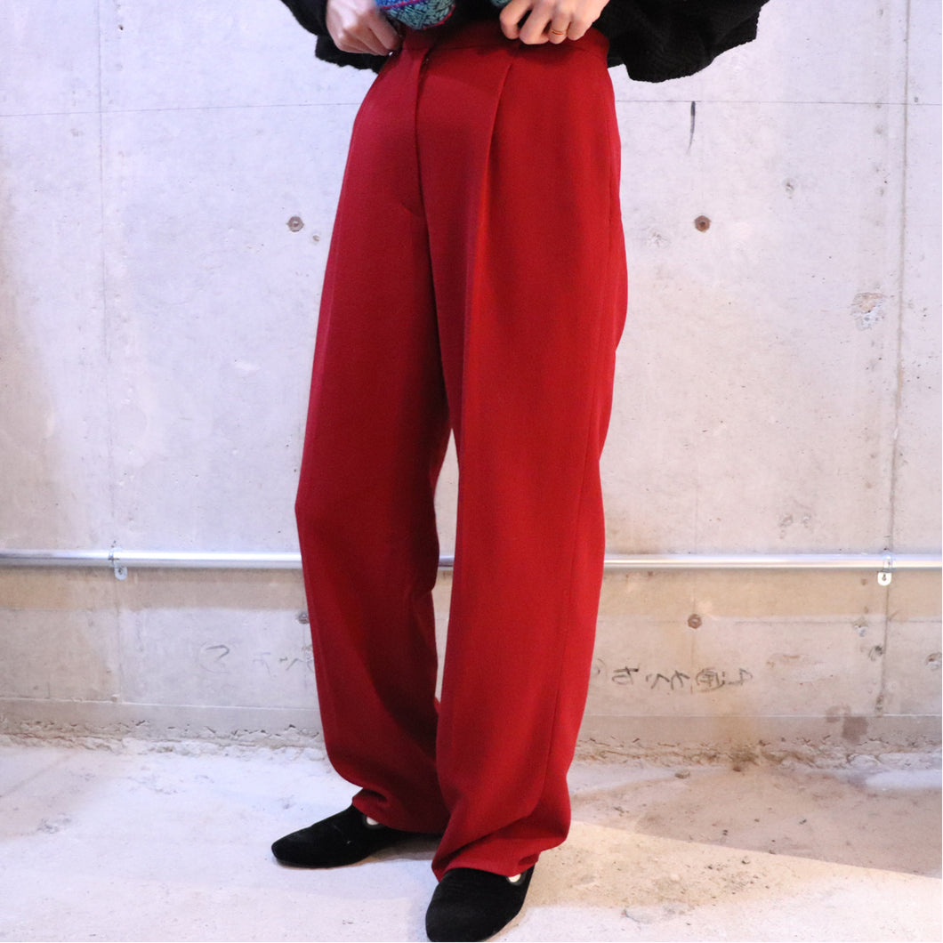 Red color straight pants【C0273】