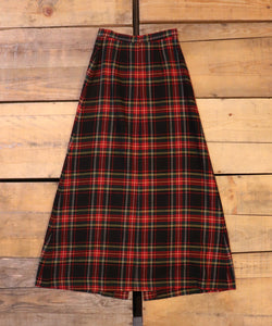 Check pattern long skirt【C0287】