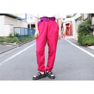 Color easy pants（vivid pink）【C0328】
